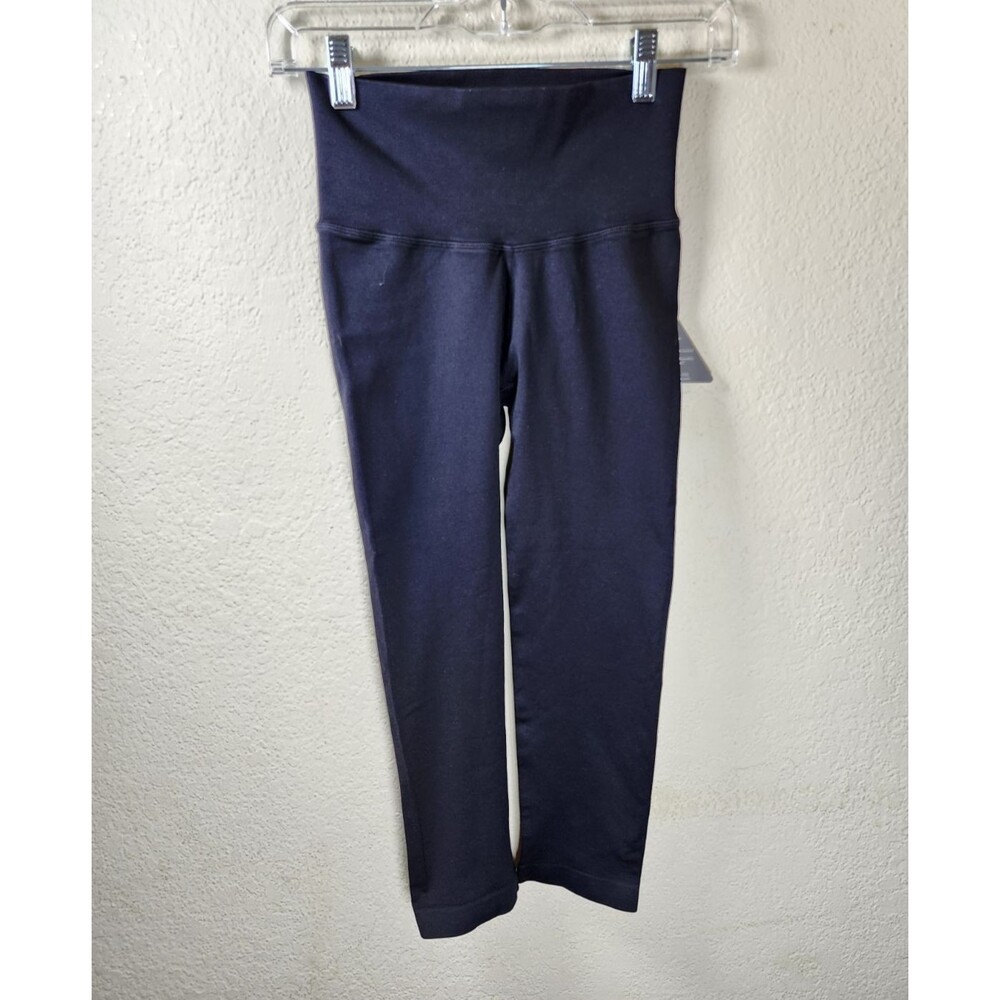 Nwt ​Phat Buddha XS/S Black High Waist Cropped Yoga Leggings Gold "be" Logo